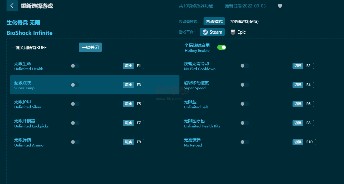 生化奇兵3无限十项修改器