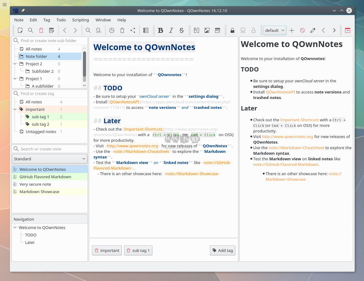 QOwnNotes绿色版