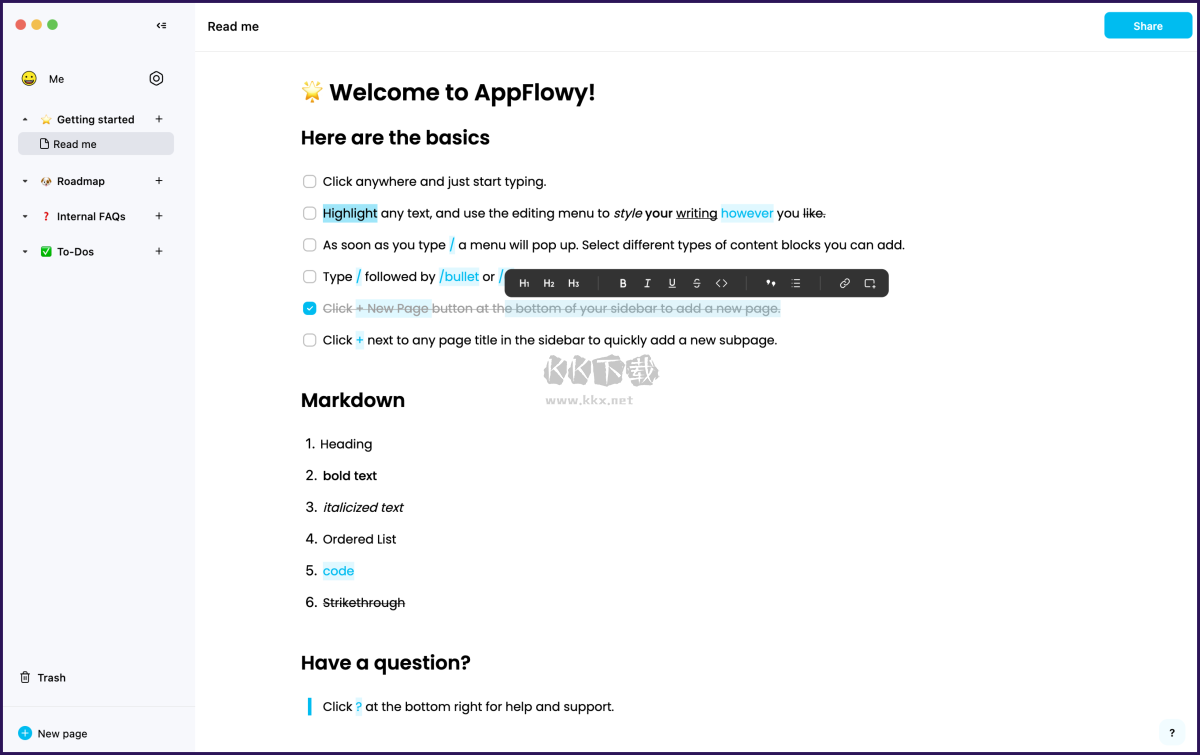 AppFlowy开源笔记管理软件