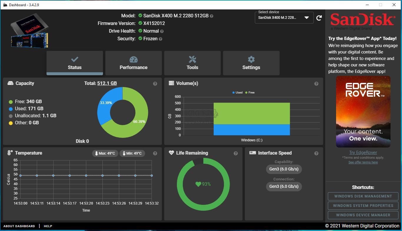 WD SSD Dashboard(西数固态硬盘工具)