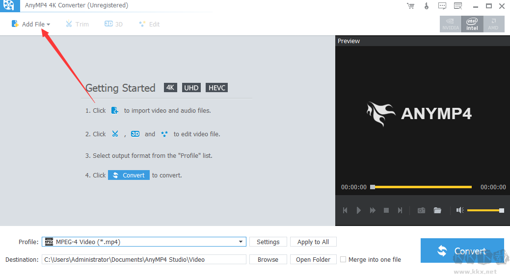Anymp4 4k Converter(4K视频转换器)