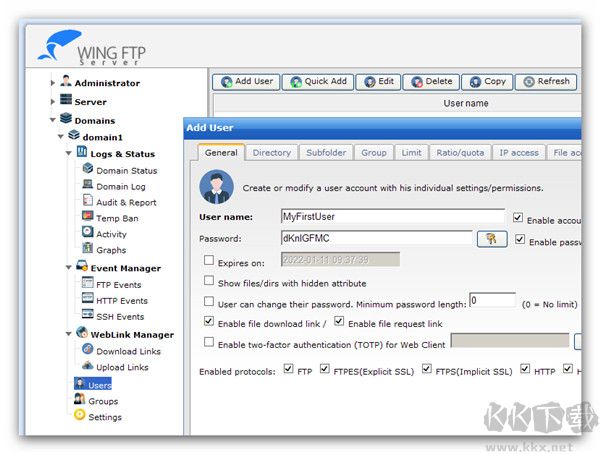 Wing FTP Server（FTP服务器）