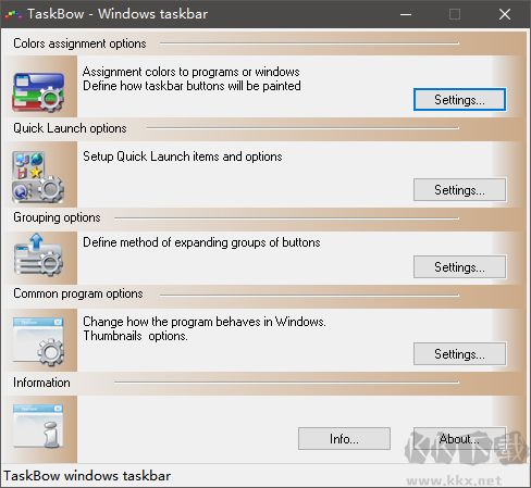 TaskBow(自定义任务栏工具)