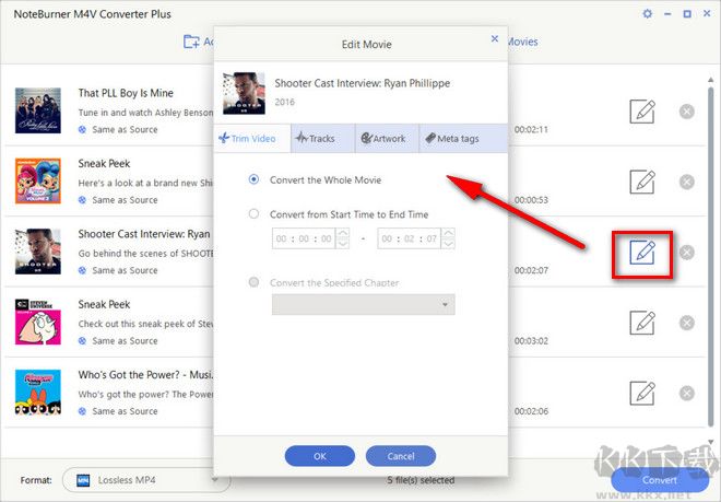 NoteBurner Video Converter(M4V格式转换器)