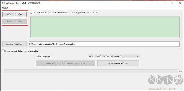 pyTranscriber(语音转字幕软件)