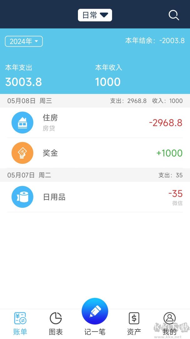 简易家庭记账本