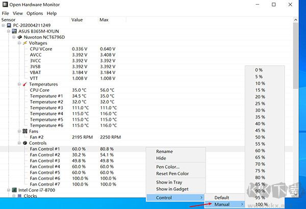 Open Hardware Monitor(硬件监控器)