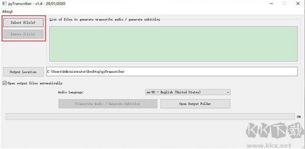 pyTranscriber(语音转字幕软件)