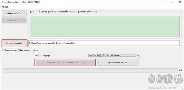 pyTranscriber(语音转字幕软件)