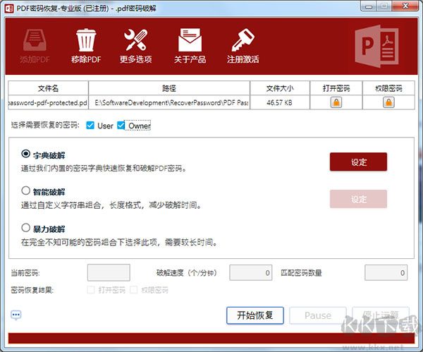 PDF密码恢复工具