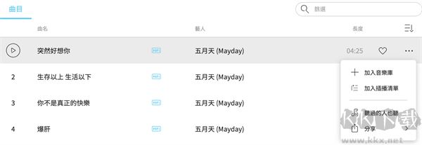 KKBOX音乐播放器