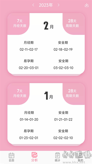 女生例假记录