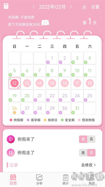 女生例假记录