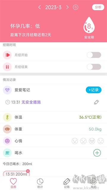 排卵期安全期日历