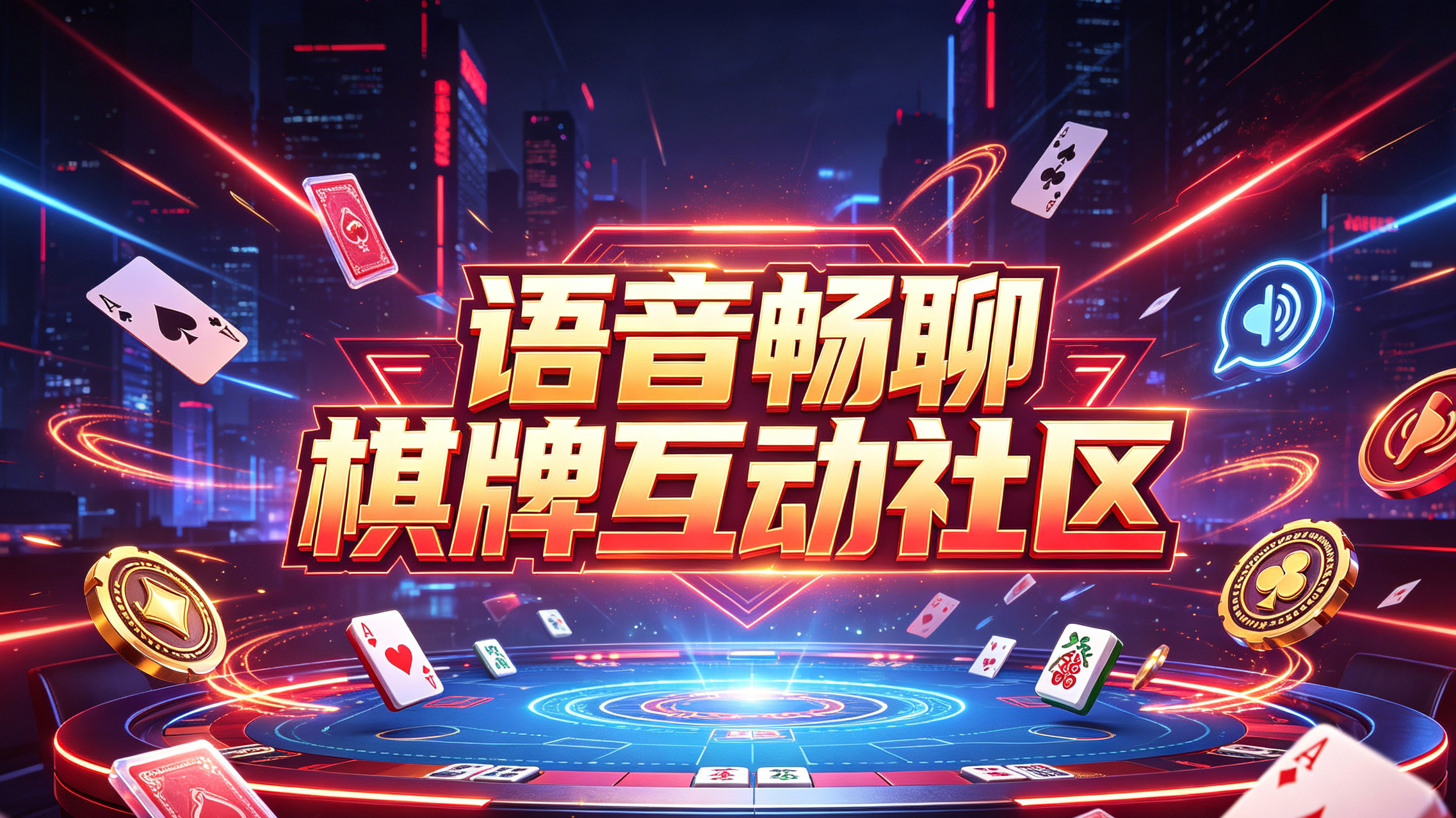 语音畅聊棋牌互动社区-边打牌边与牌友实时聊天-还原围桌打牌热闹氛围