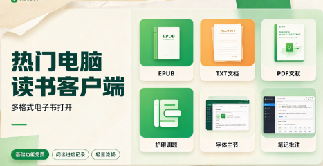 免费电脑读书软件排行榜‑护眼阅读主题可选‑PC电子书管理工具合集