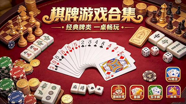 一键开局棋牌游戏合集-界面清爽无冗余-零基础秒变高手经典手游汇总